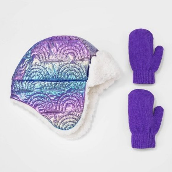 Cat & Jack Other - Quilted Rainbow Hat and Gloves Set - Cat & Jack